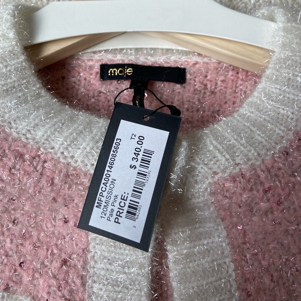Maje Pale Pink Cardigan - Picture 4 of 5
